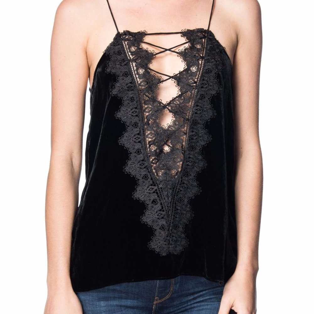 CAMI NYC Charlie Velvet Lace Tank